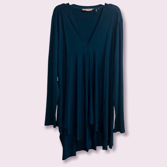 Soft Surrounding 100% Cotton. Teal Asymmetric Tunic Women’s Sz M - Picture 2 of 11